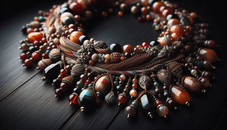 Boho accessories closeup, Ai generated imageの写真素材