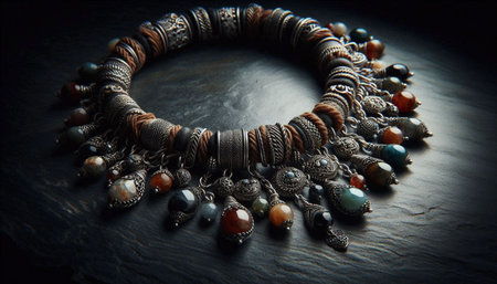 Boho accessories closeup, Ai generated image