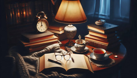 Reading nook corner, Ai generated image