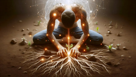 Elemental breathing practice, Ai generated image