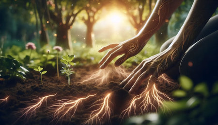 Elemental breathing practice, Ai generated imageの写真素材