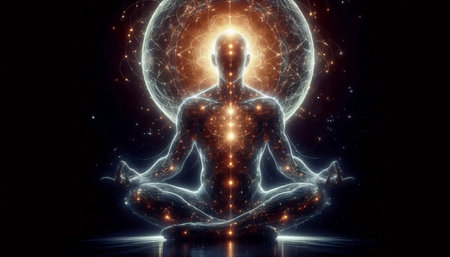 Body energy flows, Ai generated imageの写真素材