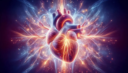 Heart breathing connection, Ai generated image