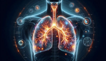 Scientific lungs visualization, Ai generated image