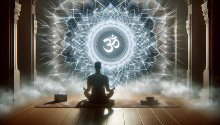 Breath and sound Om, Ai generated image