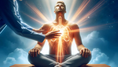 Healing breath therapy, Ai generated imageの写真素材