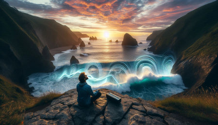 Breath wave synchronization, Ai generated image
