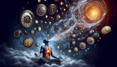 Breath time dilation, Ai generated imageの写真素材