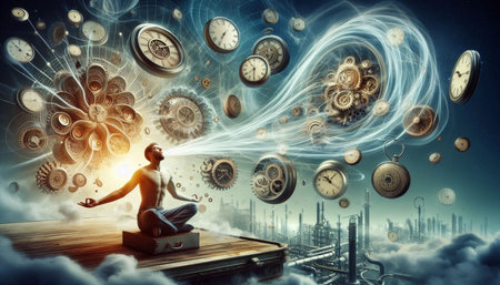 Breath time dilation, Ai generated imageの写真素材