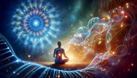 Breath quantum field, Ai generated imageの写真素材