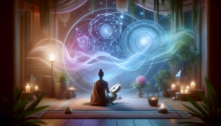 Breath sound healing, Ai generated imageの写真素材