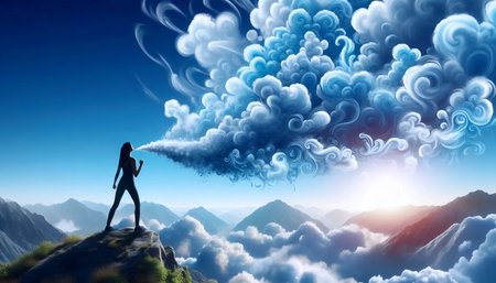 Crystal grid breathing, Ai generated imageの写真素材