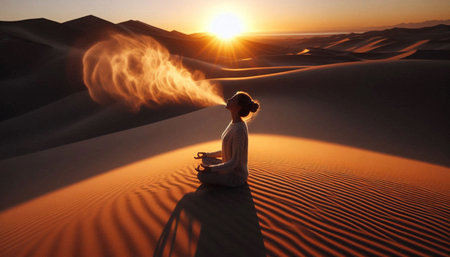 Breath desert wisdom, Ai generated imageの写真素材