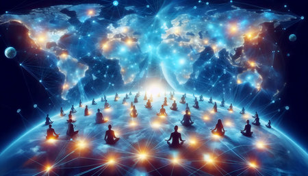 Breath network connection, Ai generated imageの写真素材