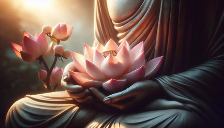 Buddha lotus flowers