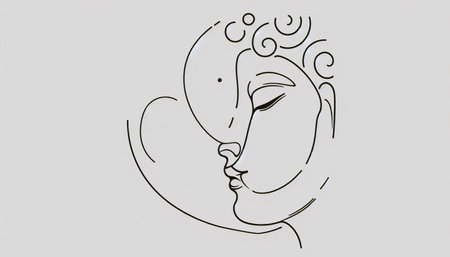 Minimalist Buddha art, Ai generated imageの写真素材