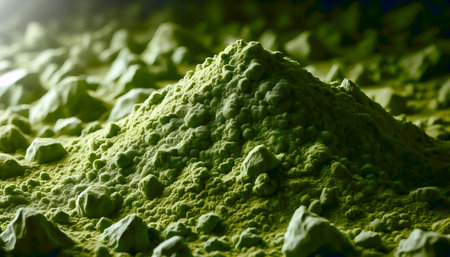 Matcha powder close-up, Ai generated image