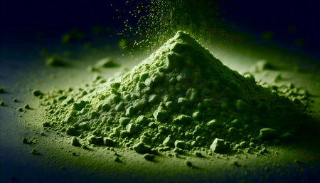 Matcha powder close-up, Ai generated image