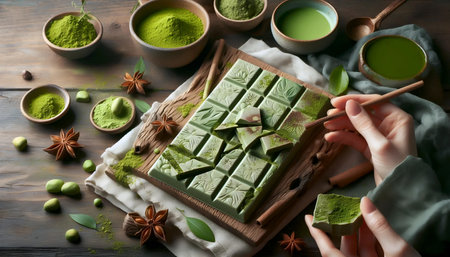 Matcha chocolate, Ai generated imageの写真素材