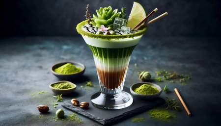 Matcha cocktail, Ai generated image