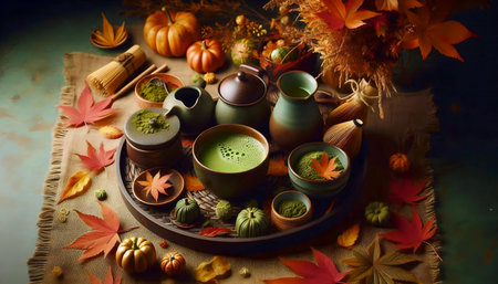 Autumn matcha style, Ai generated image