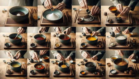 Tea ceremony process, Ai generated imageの写真素材