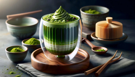 Matcha glassware, Ai generated imageの写真素材