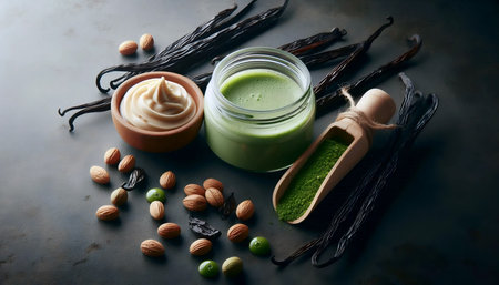 Matcha with vanilla, Ai generated imageの写真素材