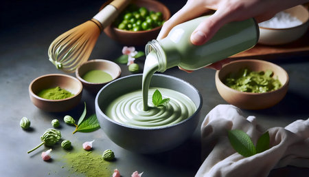 Matcha sauce, Ai generated imageの写真素材