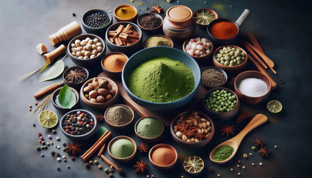 Matcha spices, Ai generated imageの写真素材