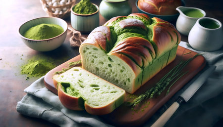 Matcha bread, Ai generated image