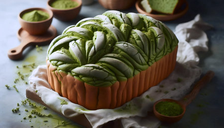 Matcha bread, Ai generated imageの写真素材