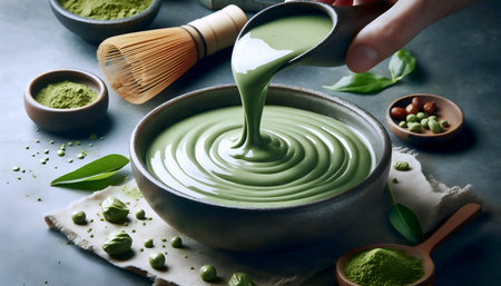 Matcha sauce, Ai generated imageの写真素材