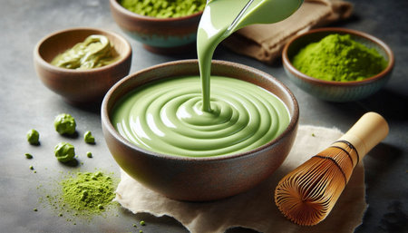 Matcha sauce, Ai generated imageの写真素材