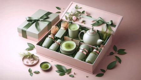 Matcha gift set, Ai generated image