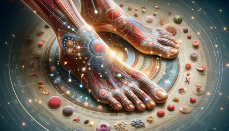 Foot reflexology massage, Ai generated imageの写真素材