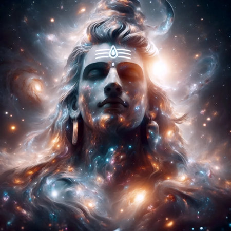 A Lord Shiva in cosmic space, Ai generated imageの写真素材