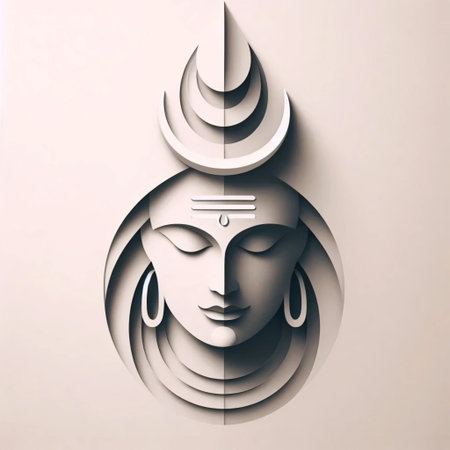 A minimalist Lord Shiva, Ai generated imageの写真素材