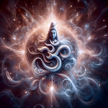 A Lord Shiva with Om symbol, Ai generated imageの写真素材