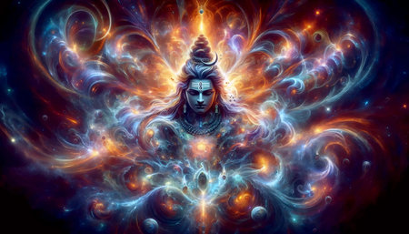 A Lord Shiva at the moment of creation, Ai generated imageの写真素材