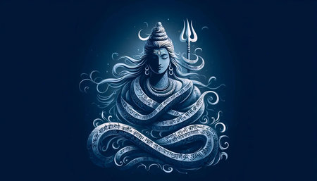 A Lord Shiva with mantras, Ai generated imageの写真素材