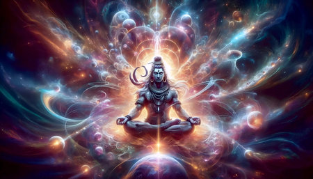 A Lord Shiva at the moment of creation, Ai generated imageの写真素材