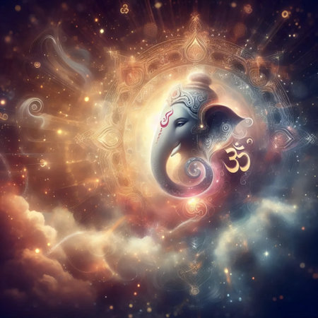A Lord Ganesha with Om symbol, Ai generated image