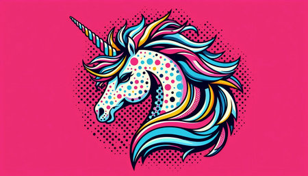 A unicorn in pop art style, Ai generated image