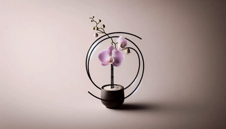 An orchid in Japanese style, Ai generated imageの写真素材