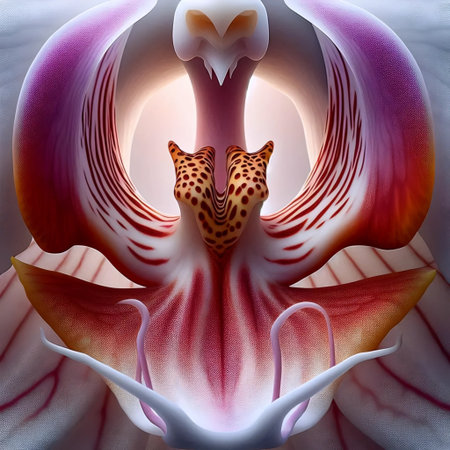 An orchid in macro style, Ai generated imageの写真素材