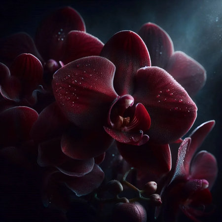 A black orchid in gothic style, Ai generated imageの写真素材