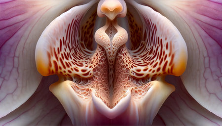 An orchid in macro style, Ai generated imageの写真素材
