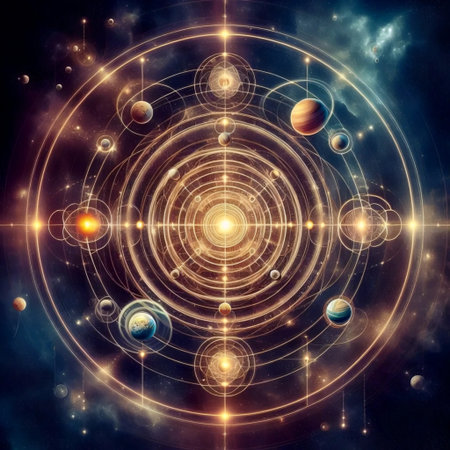Sacred geometry in astronomy, Ai generated image