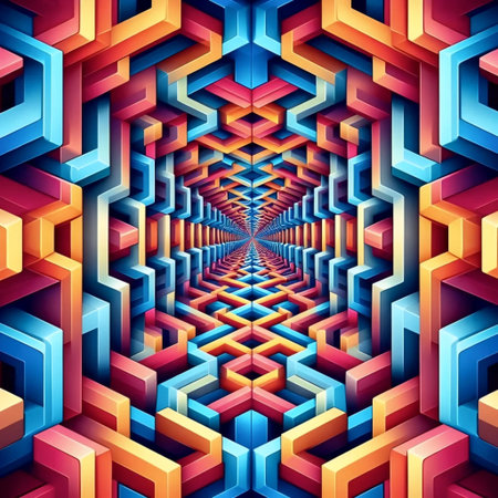 Infinite geometric patterns, Ai generated image